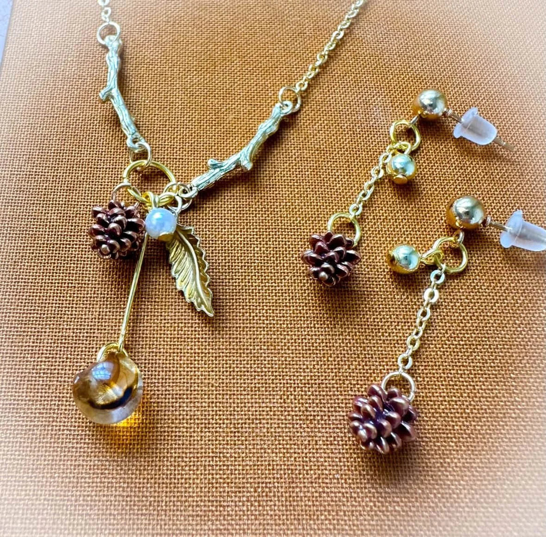 Autumn-inspired Jewelry. Think Tiny Pinecones and Charm Necklaces