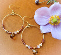 Amber Autumn Fall Hoop Earrings
