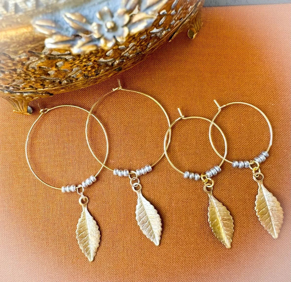 Autumn Whisperer Hoop Earrings Two Sizes
