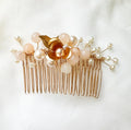 Bridal Haircomb Aventurine Pearl