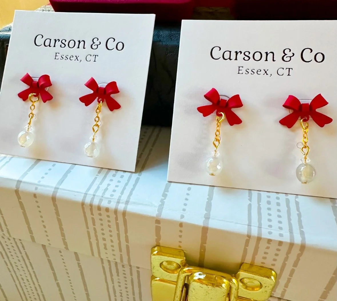 Crimson Bow Earrings Carson%26Co