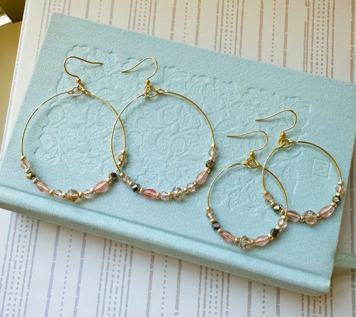 Crystal Quartz Gem Hoop Earrings Small