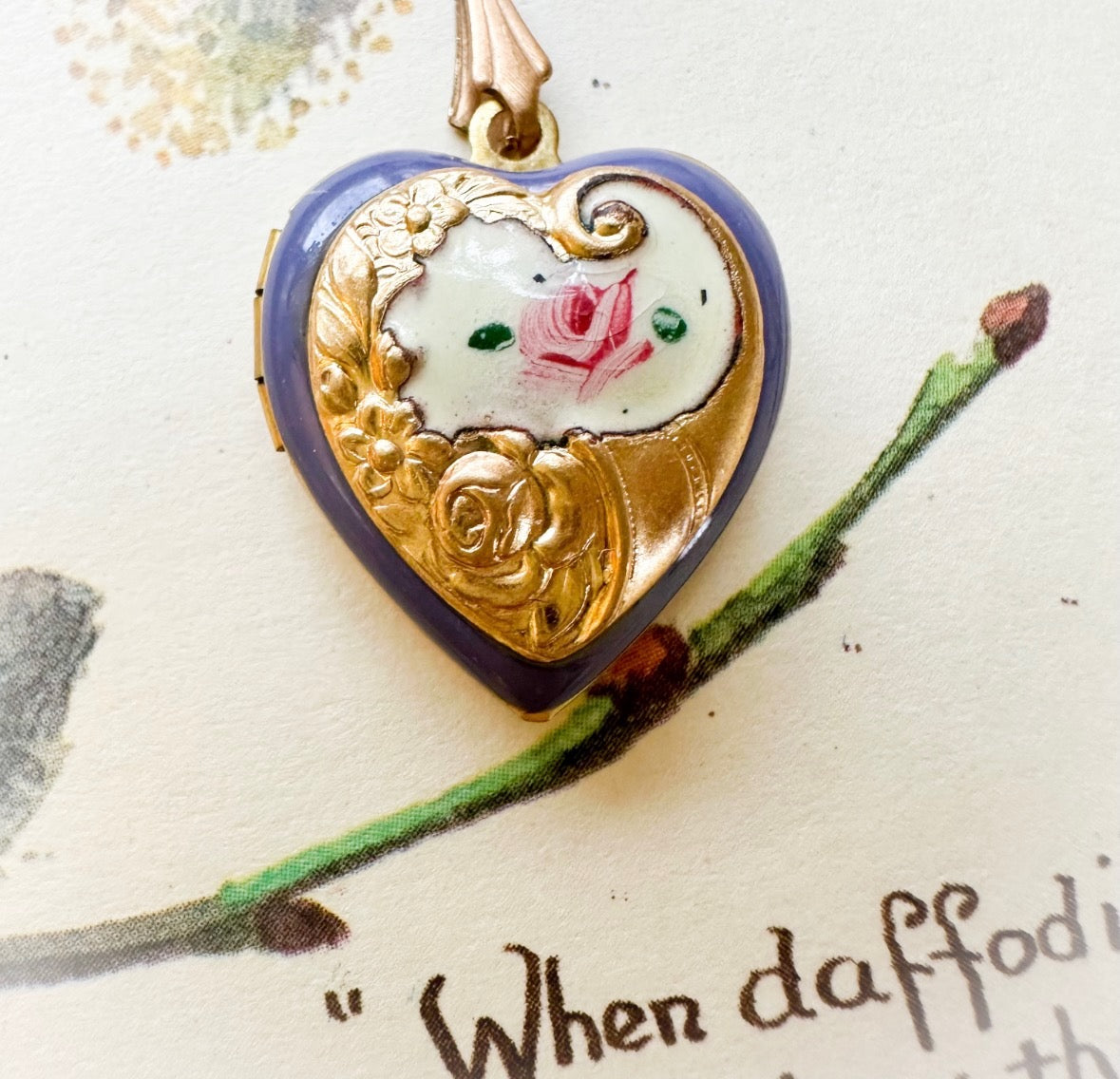 Wild Rose Locket Necklace