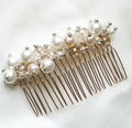 Ivory Glass Pearl Haircomb Wedding