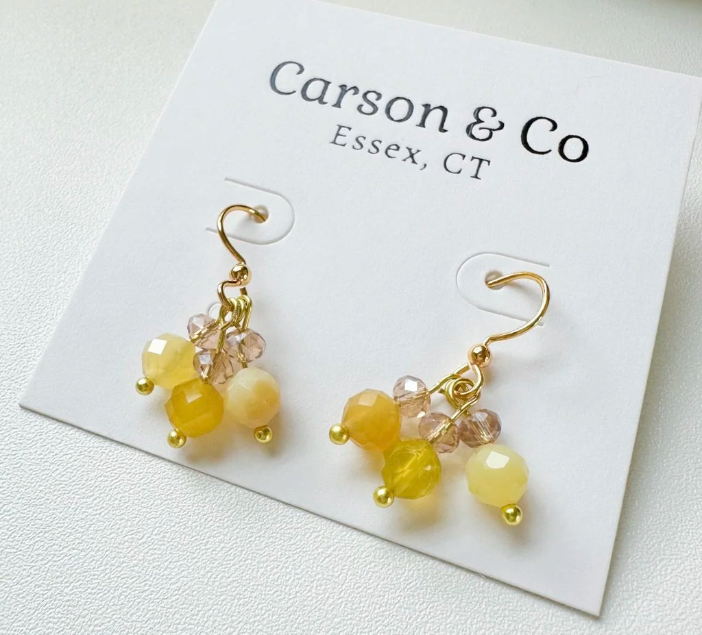 Yellow Opal Dangle Earrings