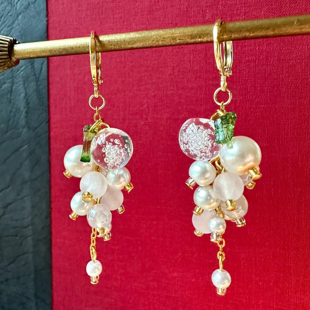 Clear Snowglobe Bead Dangle Earrings