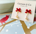Crimson Bow Earrings Cardinal