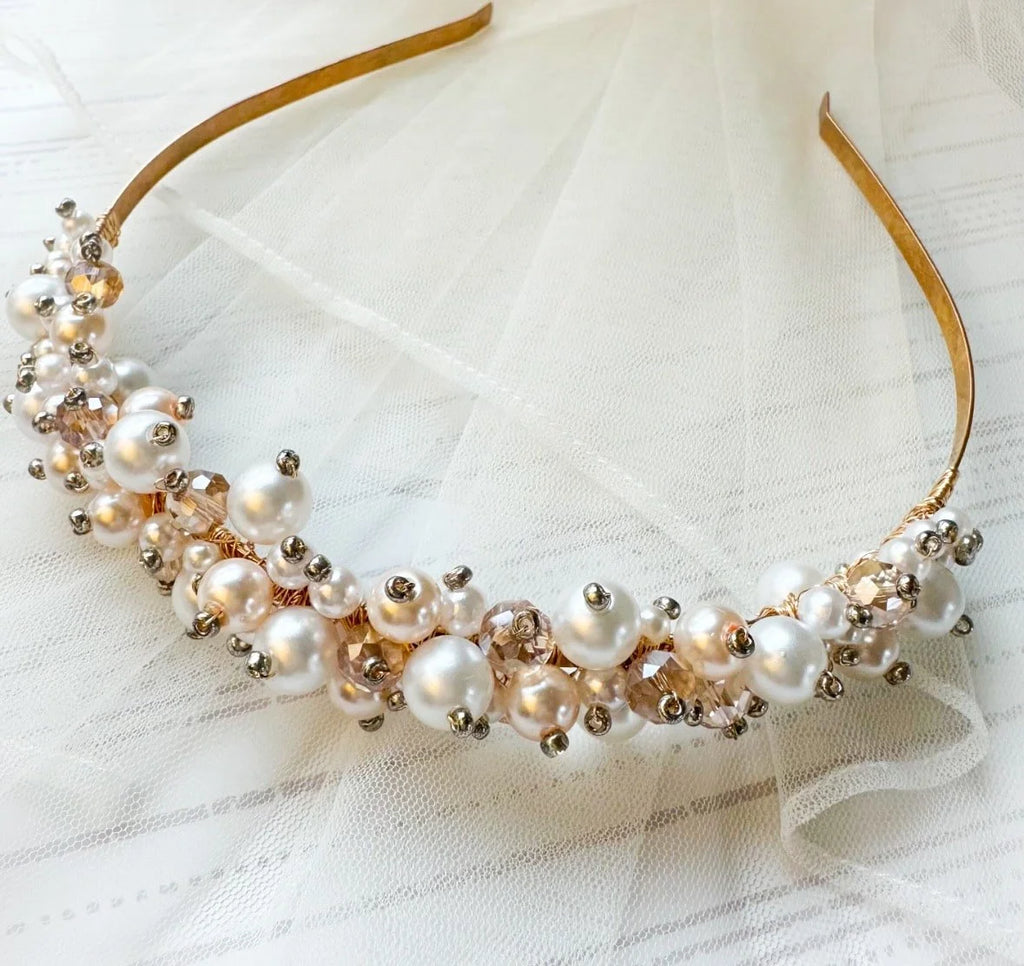 Crystal And Pearl Headband Wedding