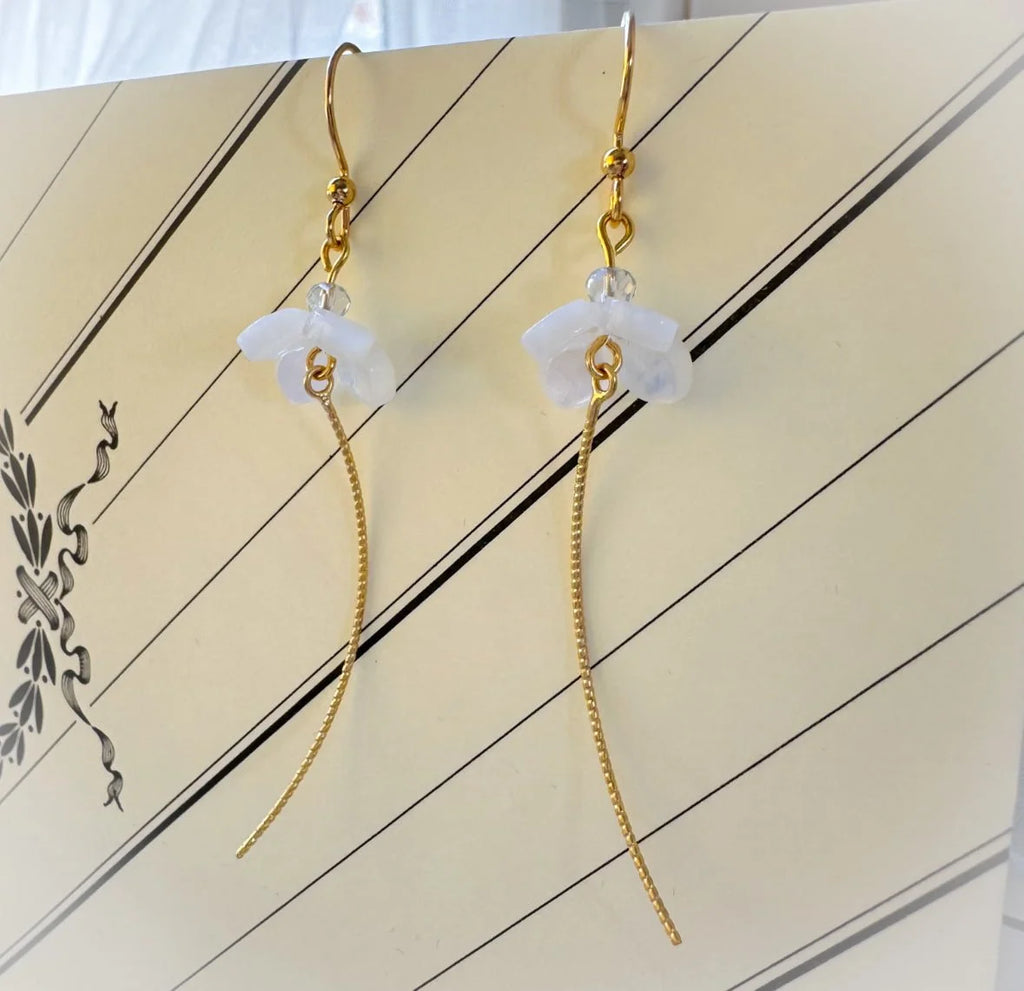 Floral Mother Of Pearl Earrings Dangle