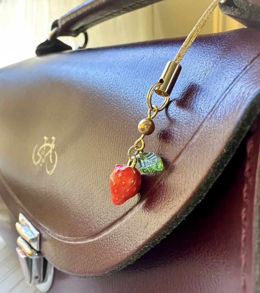 Mini Strawberry Bag Charm