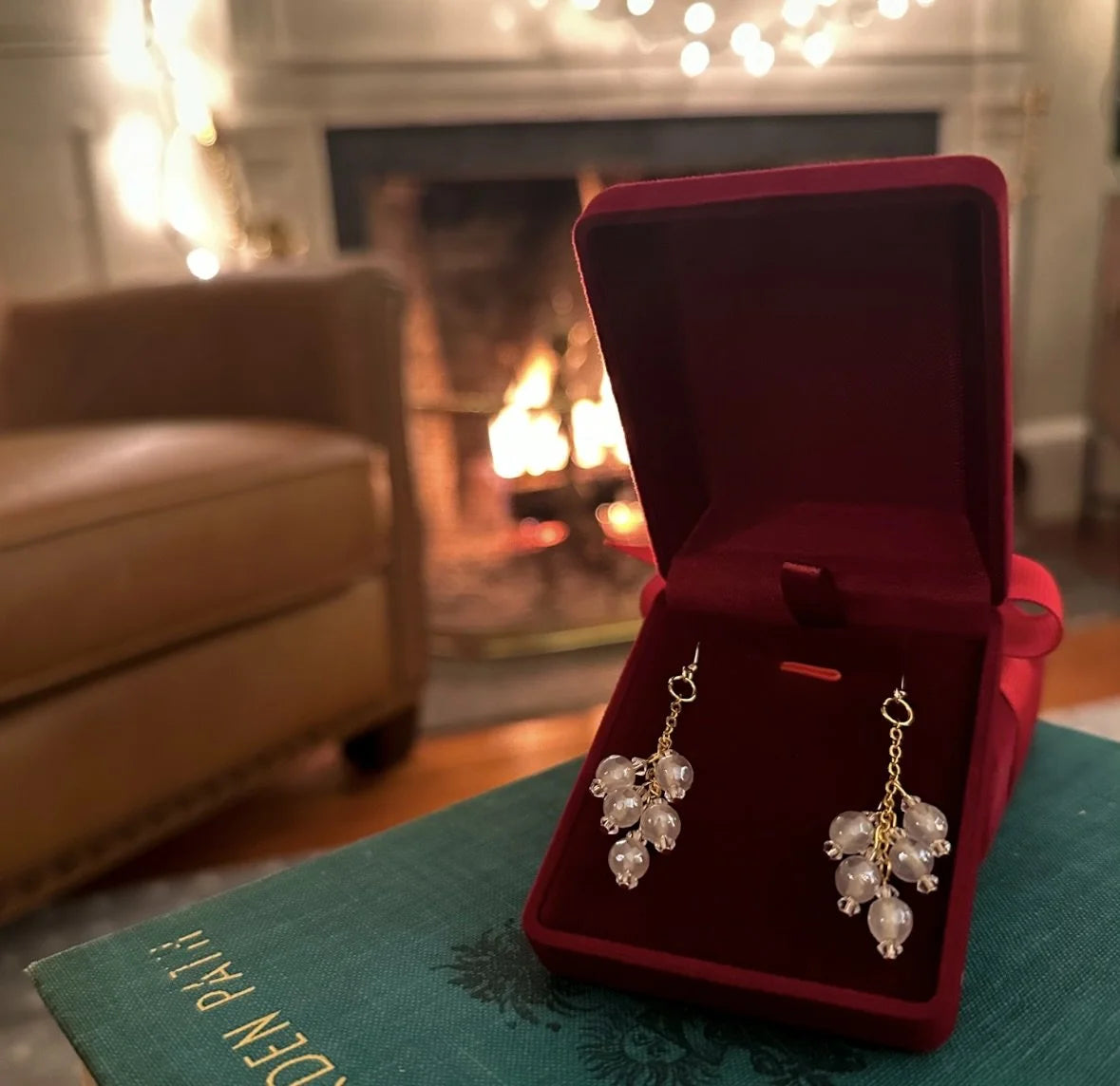 Mystic Agate Dangle Earrings Fireplace