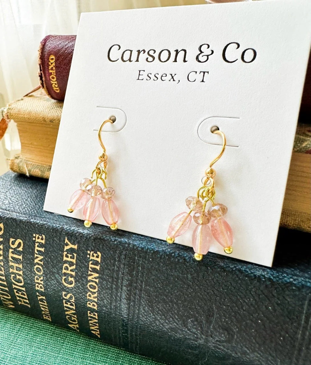 Pale Pink Cute Dangle Earrings
