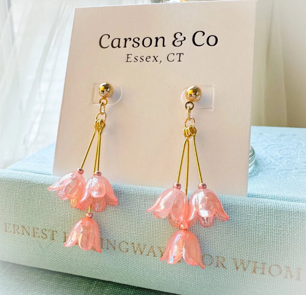 Peach Petal Cherry Blossom Earrings