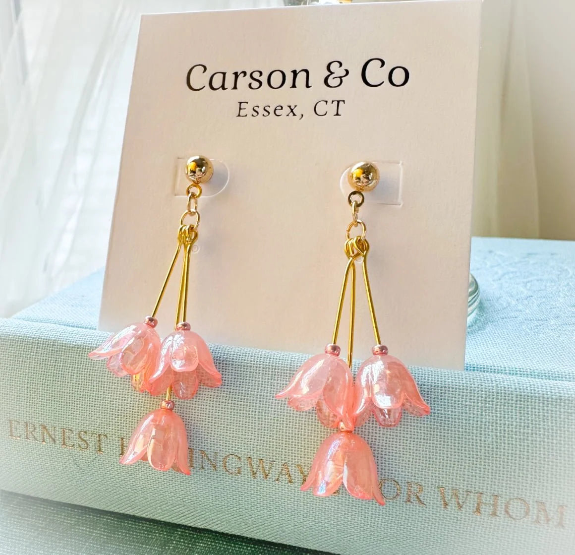 Peach Petal Cherry Blossom Earrings