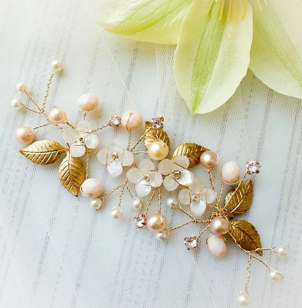 Pearl Flower Bridal Hairvine Freshwater Pearls