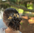 Pearl Smoky Quartz Hairvine Bridal