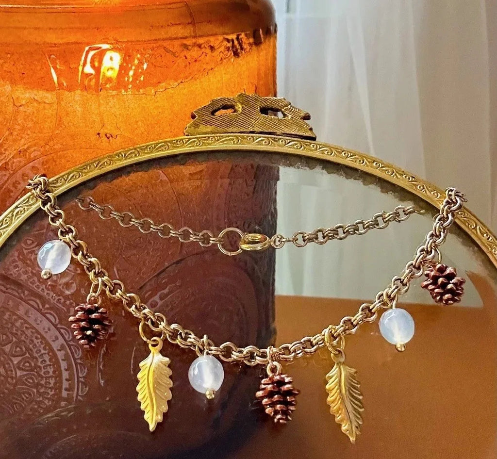Pine Cone Fall Charm Bracelet