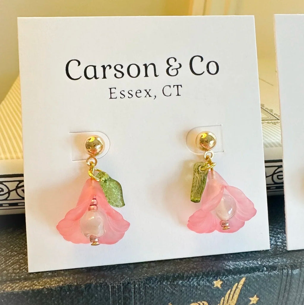 Pink Sherbet Flower Petal Earrings