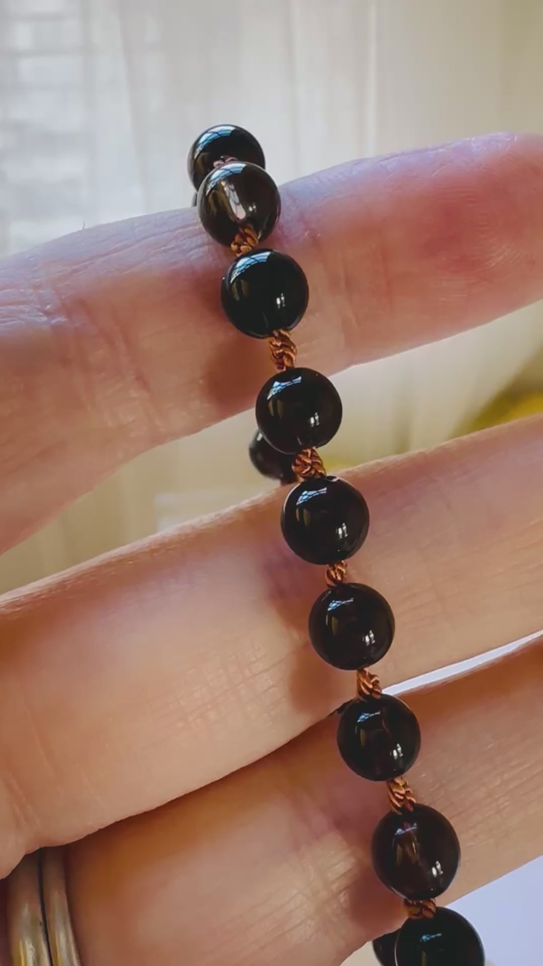 Smoky Quartz Hand-knotted Bracelet