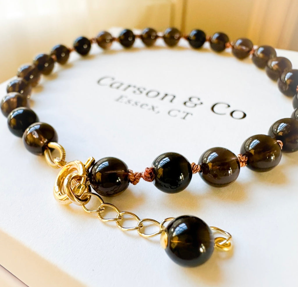Smoky Quartz Hand-knotted Bracelet
