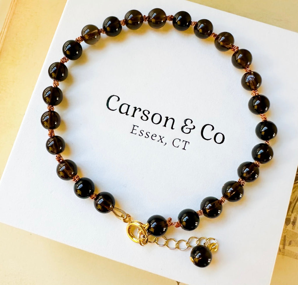 Smoky Quartz Hand-knotted Bracelet