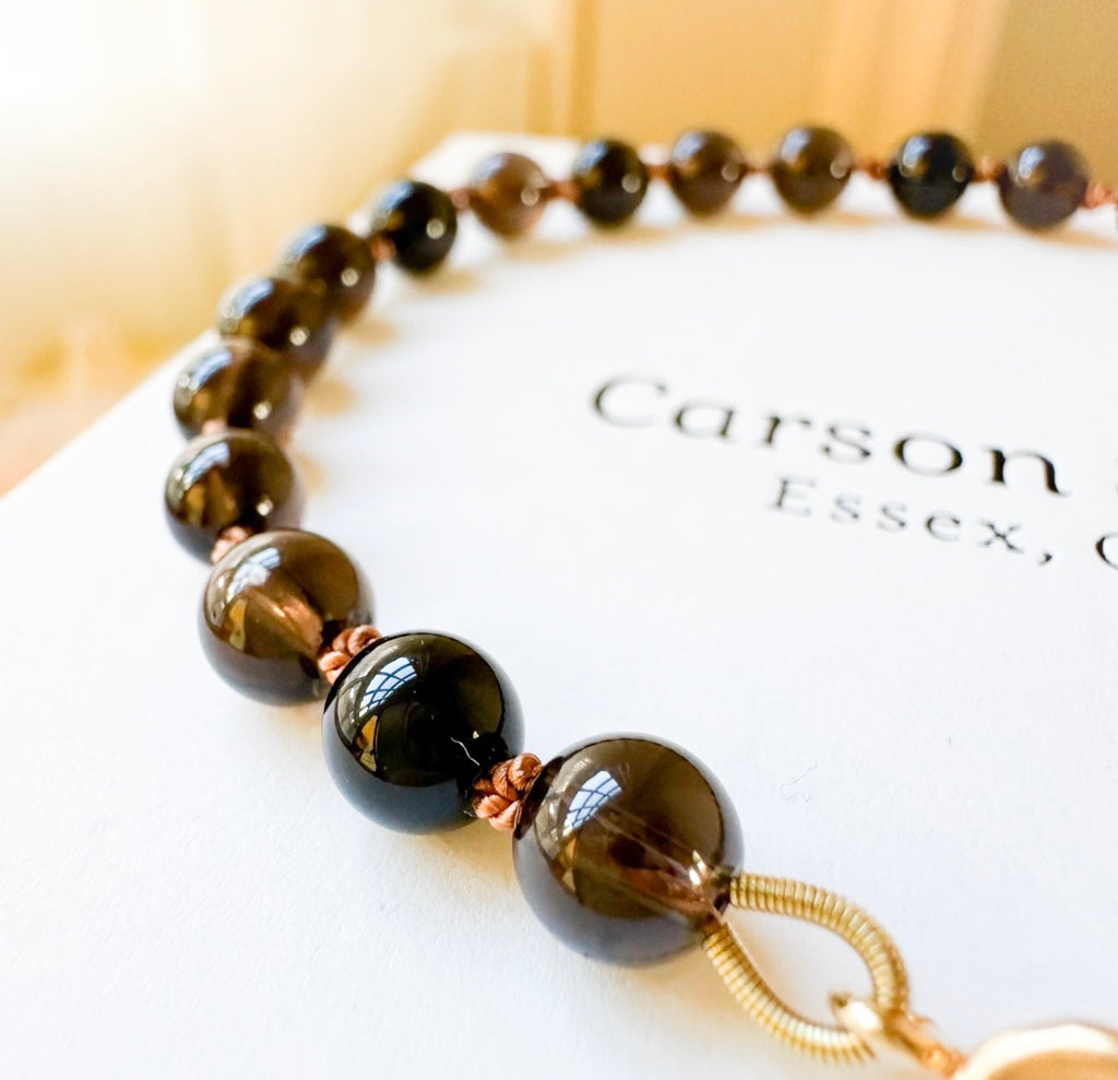 Smoky Quartz Hand-knotted Bracelet