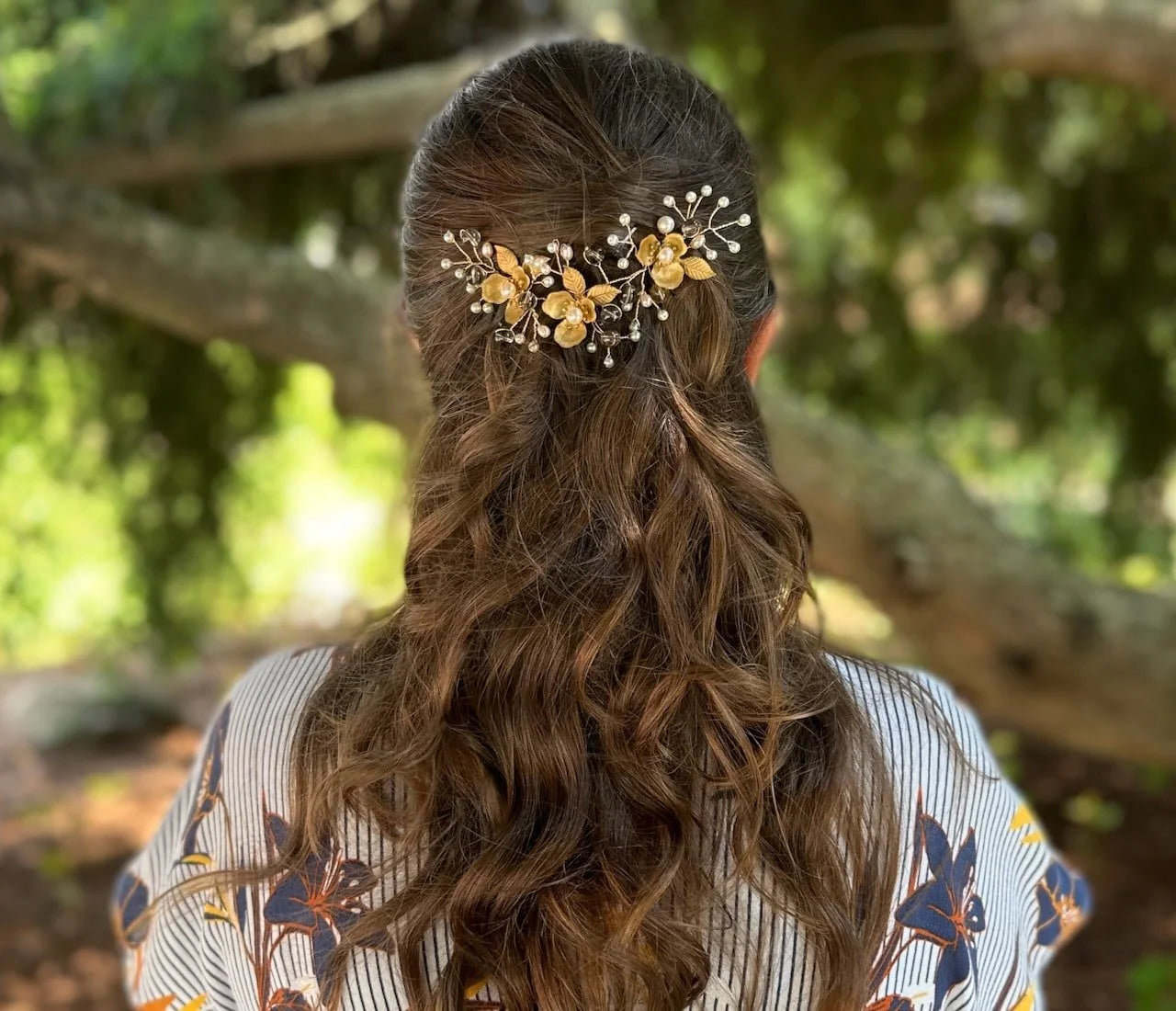 Smoky Quartz Pearl Hairvine Wedding
