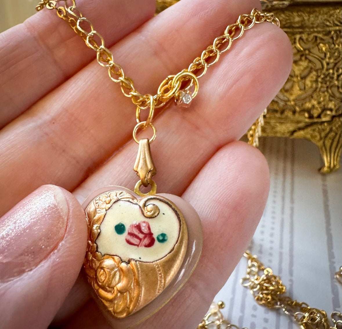 Wild Rose Locket Necklace